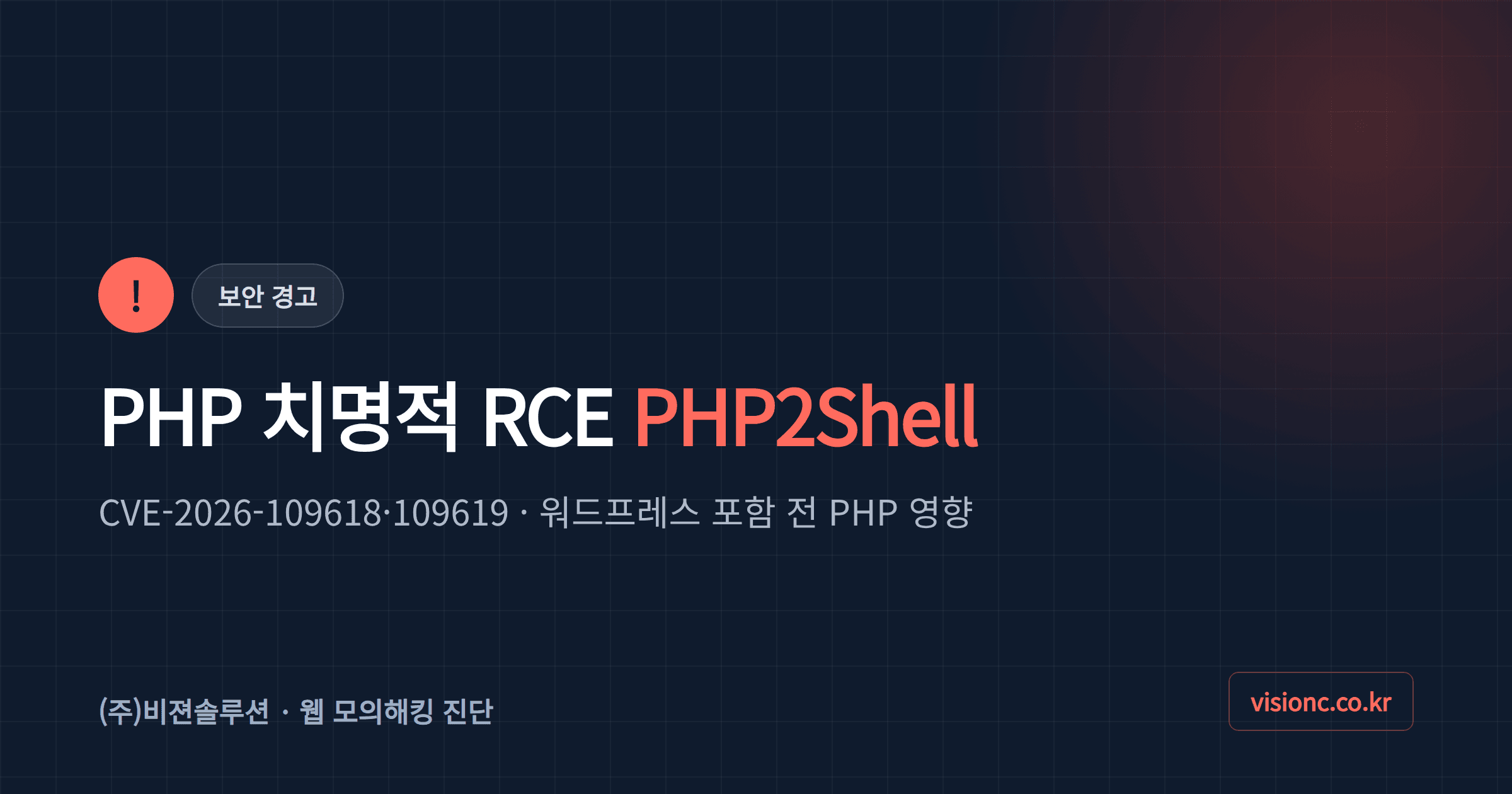 PHP 치명적 RCE 'PHP2Shell' 터졌다 — 워드프레스 포함, 지금 할 일 (CVE-2026-109618·109619)